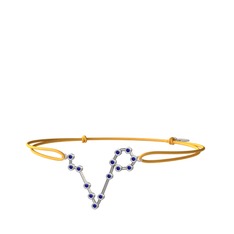 Pisces Bileklik - Lab safir 14 ayar beyaz altın bileklik #1j4ro3j