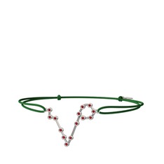 Garnet 18 ayar beyaz altın bileklik