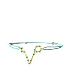 Pisces Bileklik - Kök zümrüt 8 ayar altın bileklik #1m1287p