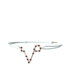 Pisces Bileklik - Siyah zirkon 8 ayar rose altın bileklik #1m1v3ua