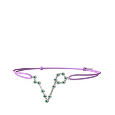 Pisces Bileklik - Yeşil kuvars 14 ayar beyaz altın bileklik #1meha1r