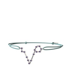 Pisces Bileklik - Ametist 14 ayar beyaz altın bileklik #1q8im4p