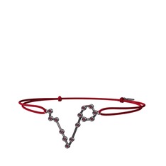 Pisces Bileklik - Kök yakut 925 ayar siyah rodyum kaplama gümüş bileklik #1qhr5w7