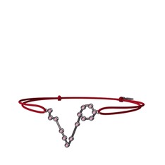 Pisces Bileklik - Pembe kuvars 925 ayar siyah rodyum kaplama gümüş bileklik #1r8d3u8