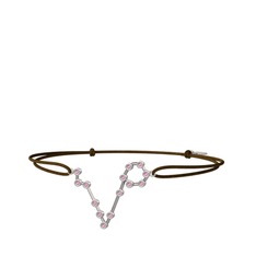 Pisces Bileklik - Pembe kuvars 8 ayar beyaz altın bileklik #1scwz5c