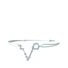 Pisces Bileklik - Akuamarin 18 ayar beyaz altın bileklik #1sye7ft