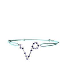 Pisces Bileklik - Lab safir 8 ayar beyaz altın bileklik #1t070ey
