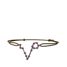 Pisces Bileklik - Rodolit garnet 925 ayar siyah rodyum kaplama gümüş bileklik #1t3d5v