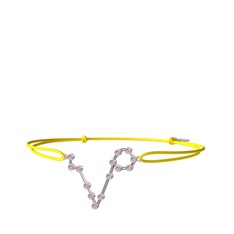 Pisces Bileklik - Pembe kuvars 18 ayar beyaz altın bileklik #1tozb2i