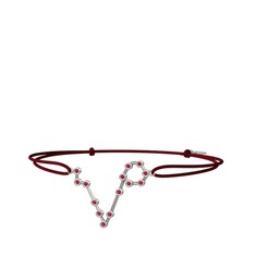 Pisces Bileklik - Rodolit garnet 8 ayar beyaz altın bileklik #1wxr67j