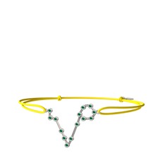 Yeşil kuvars 18 ayar beyaz altın bileklik