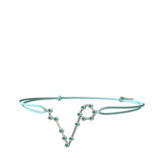 Kök zümrüt 18 ayar beyaz altın bileklik