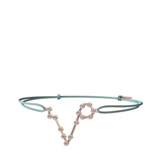 Pisces Bileklik - Beyaz zirkon 8 ayar rose altın bileklik #3i1mki