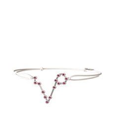 Rodolit garnet 18 ayar beyaz altın bileklik
