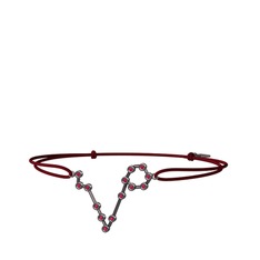 Pisces Bileklik - Rodolit garnet 925 ayar siyah rodyum kaplama gümüş bileklik #4qpgyi