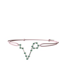 Pisces Bileklik - Yeşil kuvars 18 ayar beyaz altın bileklik #517hmq