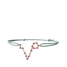 Pisces Bileklik - Rodolit garnet 925 ayar rose altın kaplama gümüş bileklik #5b0a7u