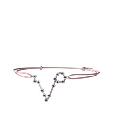 Ametist 18 ayar beyaz altın bileklik