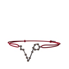 Pisces Bileklik - Dumanlı kuvars 925 ayar siyah rodyum kaplama gümüş bileklik #6mlx80