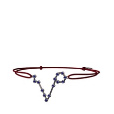 Pisces Bileklik - Lab safir 925 ayar siyah rodyum kaplama gümüş bileklik #6un0dd