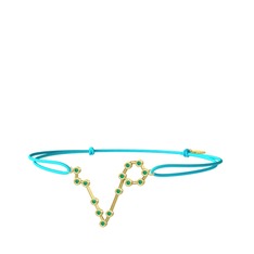 Kök zümrüt 925 ayar altın kaplama gümüş bileklik