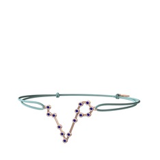 Pisces Bileklik - Lab safir 8 ayar rose altın bileklik #89ysd4