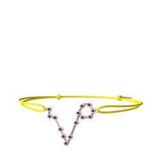 Pisces Bileklik - Garnet 14 ayar beyaz altın bileklik #be64xm