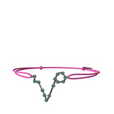 Pisces Bileklik - Kök zümrüt 925 ayar siyah rodyum kaplama gümüş bileklik #bmm6tp