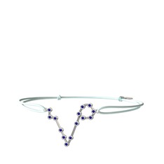 Pisces Bileklik - Lab safir 14 ayar beyaz altın bileklik #c50tl6