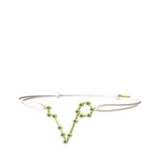 Pisces Bileklik - Kök zümrüt 18 ayar altın bileklik #e1zyli