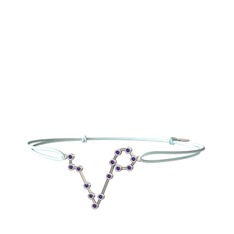 Pisces Bileklik - Ametist 14 ayar beyaz altın bileklik #fmnzp3