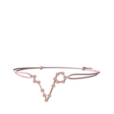 Pisces Bileklik - Pembe kuvars 925 ayar rose altın kaplama gümüş bileklik #g2yxny