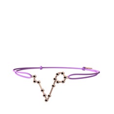 Pisces Bileklik - Siyah zirkon 925 ayar rose altın kaplama gümüş bileklik #h549jy