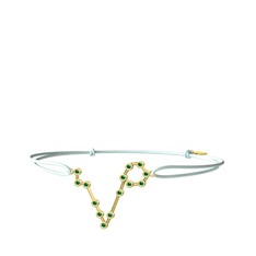 Pisces Bileklik - Yeşil kuvars 8 ayar altın bileklik #hcsj1v