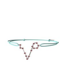 Garnet 18 ayar beyaz altın bileklik