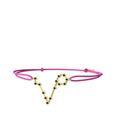 Pisces Bileklik - Siyah zirkon 8 ayar altın bileklik #k6yz54