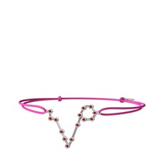 Pisces Bileklik - Garnet 14 ayar beyaz altın bileklik #loc964