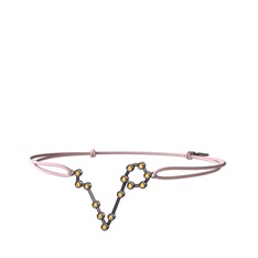 Pisces Bileklik - Sitrin 925 ayar siyah rodyum kaplama gümüş bileklik #no1zex