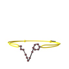 Pisces Bileklik - Garnet 925 ayar siyah rodyum kaplama gümüş bileklik #otsctx
