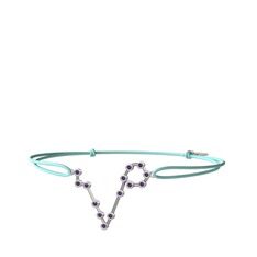 Pisces Bileklik - Ametist 8 ayar beyaz altın bileklik #qie1on