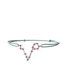 Pisces Bileklik - Rodolit garnet 8 ayar beyaz altın bileklik #rlh25x