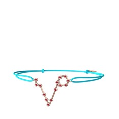 Pisces Bileklik - Rodolit garnet 925 ayar rose altın kaplama gümüş bileklik #s54hcl