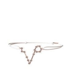 Pırlanta 925 ayar rose altın kaplama gümüş bileklik (0.225 karat)