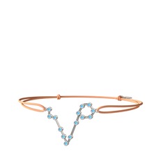 Pisces Bileklik - Akuamarin 8 ayar beyaz altın bileklik #trze5s