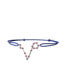 Rodolit garnet 14 ayar beyaz altın bileklik