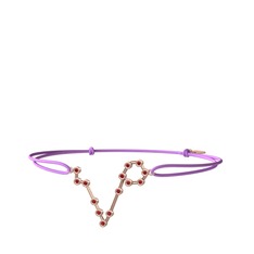 Pisces Bileklik - Garnet 18 ayar rose altın bileklik #vz2938