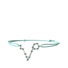 Yeşil kuvars 18 ayar beyaz altın bileklik