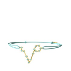 Pisces Bileklik - Akuamarin 14 ayar altın bileklik #x61r37