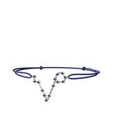 Pisces Bileklik - Lab safir 14 ayar beyaz altın bileklik #xr4spj