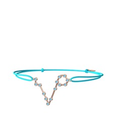 Pisces Bileklik - Akuamarin 8 ayar rose altın bileklik #y83ugg
